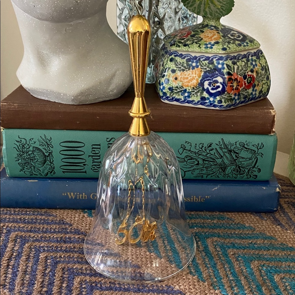 Vintage Gerity Crystal & Gold Plated “50th Anniversary” Commemorative Bell